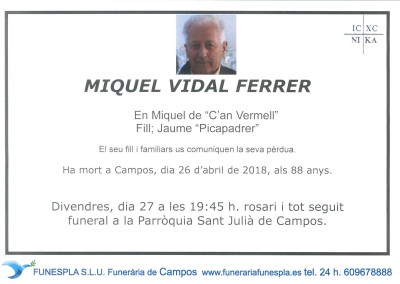 Miquel Vidal Ferrer   26/04/2018