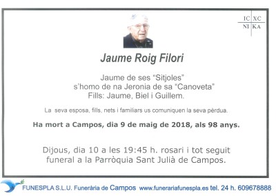 Jaume Roig Filori  09/05/2018