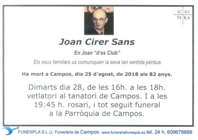 Joan Cirer Sans   25/08/2018