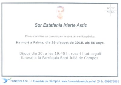 Sor Estefaía Iriarte Astriz   26/08/2018