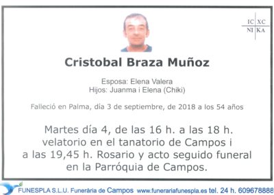 Cristobal Braza Muñoz  03/09/2018