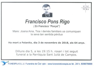 Francisco Pons Rigo 03/11/2018