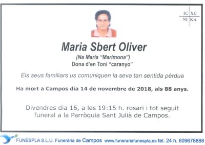 Maria Sbert Oliver  14/11/2018