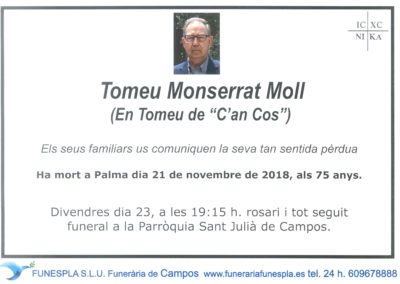 Tomeu Monserrat Moll 21/11/2018