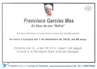 Francisco Garcias Mas 07/12/2018