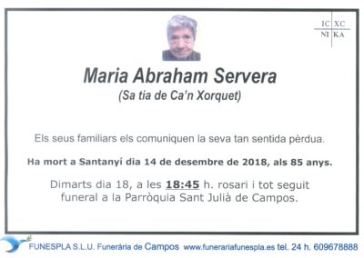 Maria Abraham Servera  14-12-2018