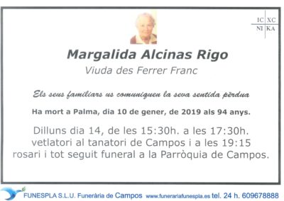 Margalida Alcinas Rigo 10/01/2019