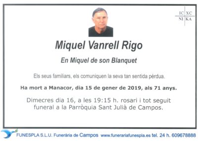 Miquel Vanrell Rigo  15/01/2019