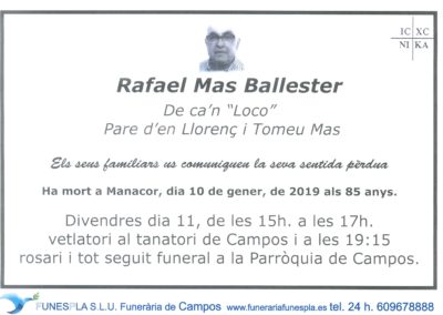 Rafael Mas Ballester  10/01/2019