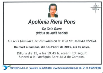 Apolònia Riera Pons   14/04/2019