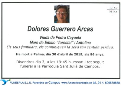 Dolores Guerrero Arcas   30/04/2019