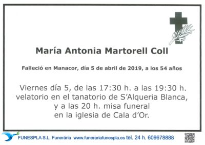 María Antonia Martorell Coll   05/04/2019