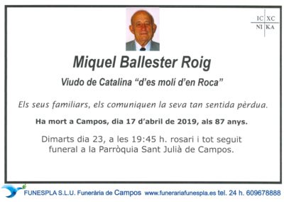 Miquel Ballester Roig  17/04/2019