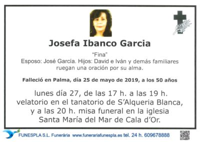 Josefina Ibanco Garcia  25-05-2019