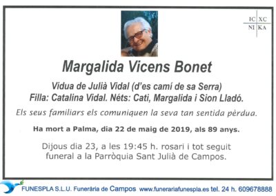 Margalida Vicens Bonet  22-05-2019