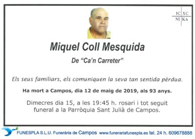 Miquel Coll Mesquida   12/05/2019