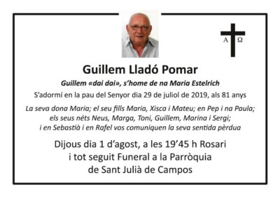 Guillem Lladó Pomar 29/07/2019