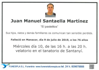 Juan Manuel Santaella Martínez  09/07/2019