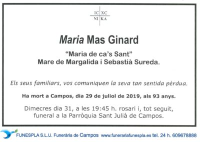 Maria Mas Ginard  29/07/2019