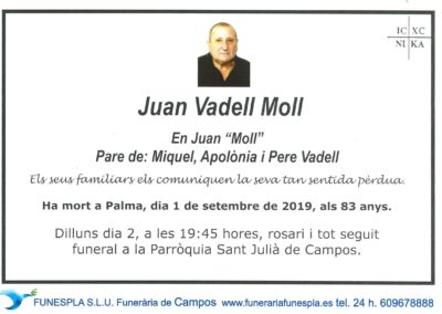 Juan Vadell Moll  01/09/2019