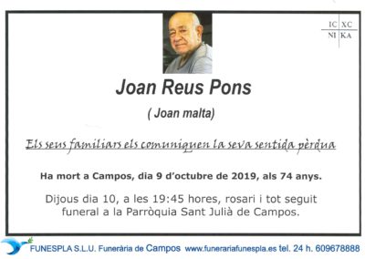 Joan Reus Pons  09/10/2019