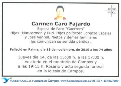 Carmen Caro Fajardo  13/11/2019