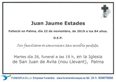 Juan Jaume Estades   22/11/2019