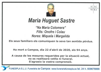 Maria Huguet Sastre 22-04-2020