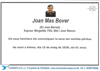 Joan Mas Bover  15-05-2020