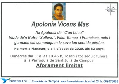 Apolonia Vicens Mas   04-08-2020