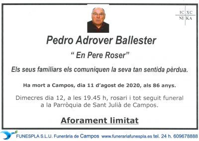 Pedro Adrover Ballester  11-08-2020