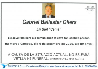 Gabriel Ballester Ollers  06-09-2020