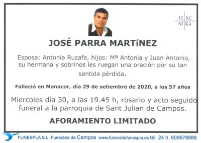 José Parra Martínez  29-09-2020