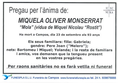 Micaela Oliver Monserrar  23-09-2020