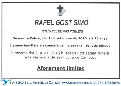 Rafel Gost Simó  01-09-2020