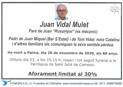 Juan Vidal Mulet  20-11-2020