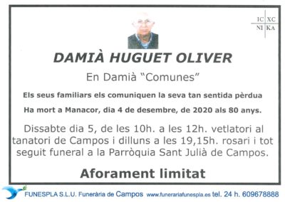 Damià Huguet Oliver  04-12-2020