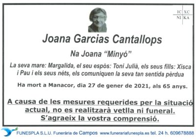 Joana Garcias Cantallops  27-01-2021