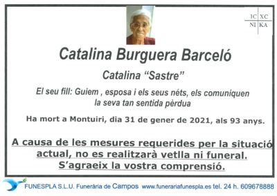 Catalina Burguera Barceló  31-01-2021