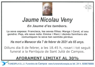 Jaume Nicolau Veny  07-02-2021