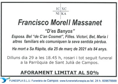 Francisco Morell Massanet 25-03-2021