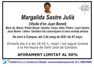 Margalida Sastre Julià   03-05-2021