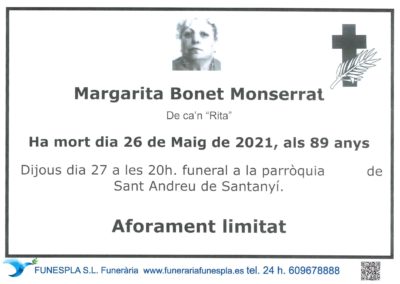 Margarita Bonet Monserrat   26-05-2021