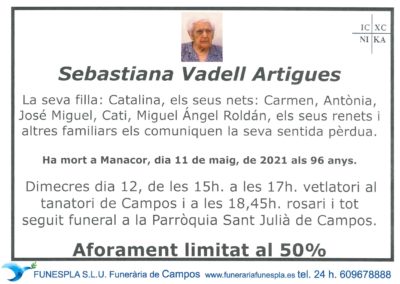 Sebastiana Vadell Artigues  11-05-2021