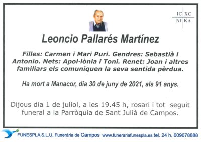 Leoncio Pallarés Martínez 30-06-2021