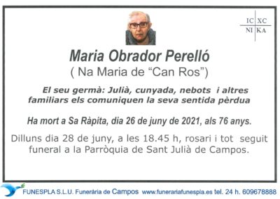 Maria Obrador Perrelló  26-06-2021