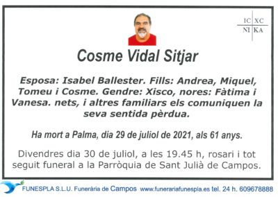 Cosme Vidal Sitjar 29-07-2021