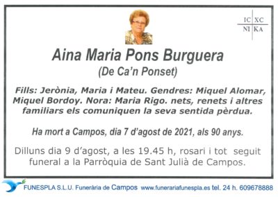 Aina Maria Pons Burguera 07-08-2021