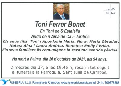 Toni Ferrer Bonet  26-10-2021