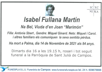 Isabel Fullana Martín 14-11-2021